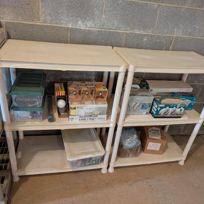 Pair Of Plastic Shelving Units Approx 27" x 15" x 36" Each