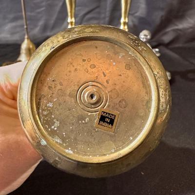 Lot of Vintage Brass Candle Holders, Bell and More!