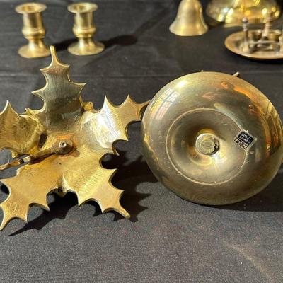 Lot of Vintage Brass Candle Holders, Bell and More!