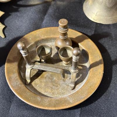 Lot of Vintage Brass Candle Holders, Bell and More!