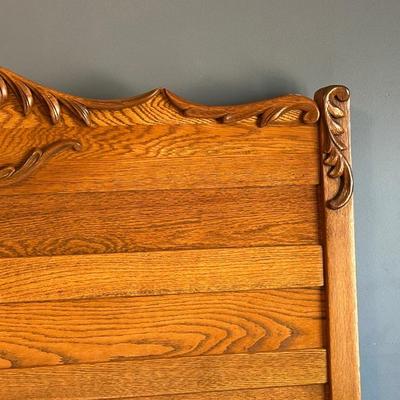 Vintage Wooden Headboard and Bed Frame