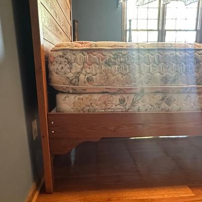 Vintage Wooden Headboard and Bed Frame