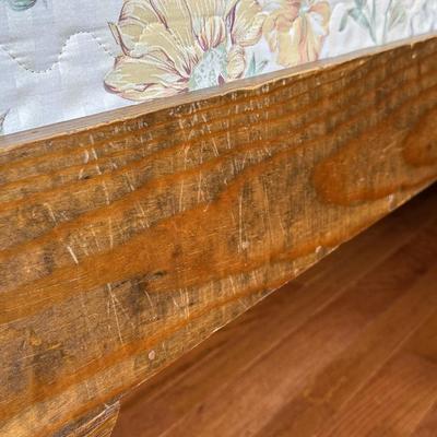 Vintage Wooden Headboard and Bed Frame