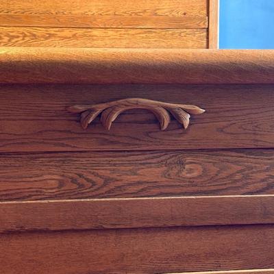 Vintage Wooden Headboard and Bed Frame