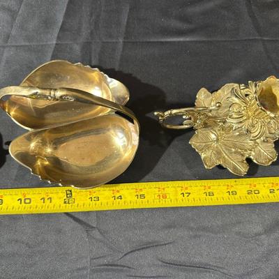 Lot of Vintage Brass Candle Holders and Trinkets