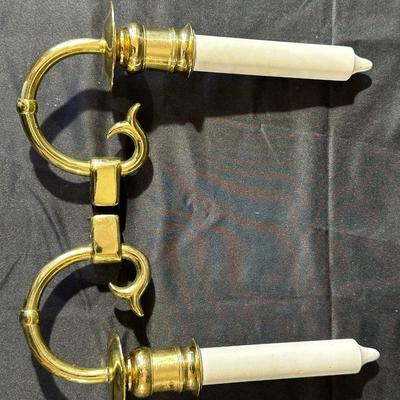 Lot of Vintage Brass Candle Holders and Trinkets