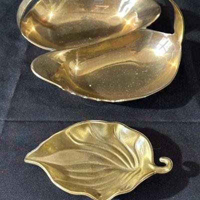 Lot of Vintage Brass Candle Holders and Trinkets