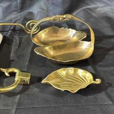 Lot of Vintage Brass Candle Holders and Trinkets