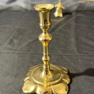 Lot of Vintage Brass Candle Holders and Trinkets