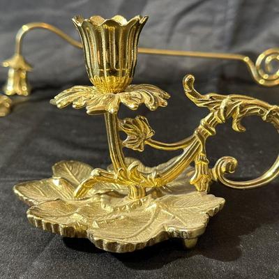 Lot of Vintage Brass Candle Holders and Trinkets