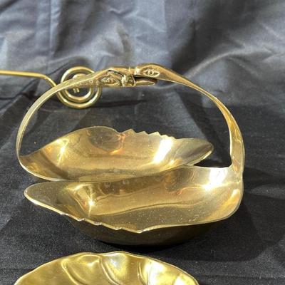 Lot of Vintage Brass Candle Holders and Trinkets