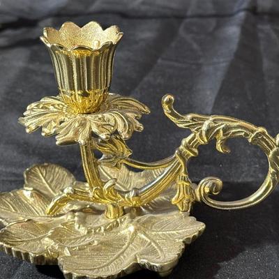 Lot of Vintage Brass Candle Holders and Trinkets