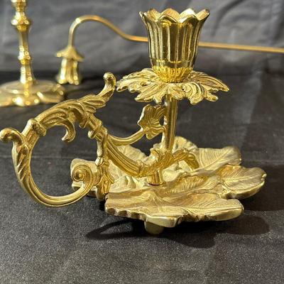 Lot of Vintage Brass Candle Holders and Trinkets