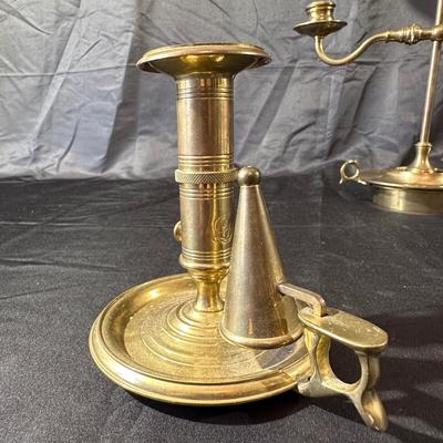 Vintage Brass Department 56 Candle Lamp & Holder
