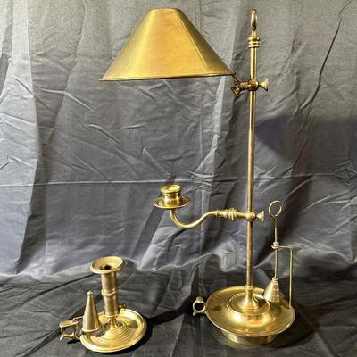 Vintage Brass Department 56 Candle Lamp & Holder