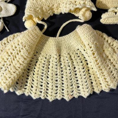 Lot of Handmade Yellow Vintage Crochet