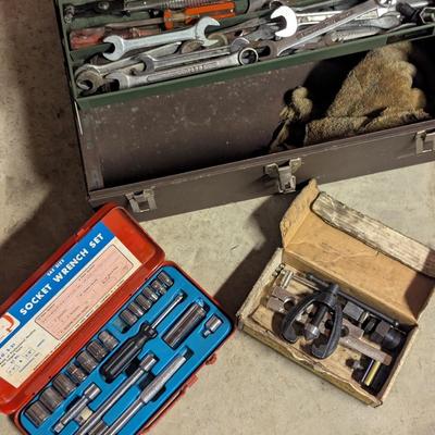Tool Box With Tools Flaring Tool Socket Wrench Set