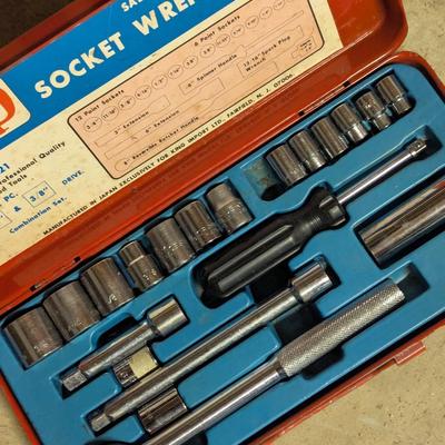 Tool Box With Tools Flaring Tool Socket Wrench Set
