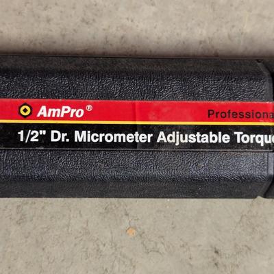 AmPro 1/2" Dr. Micrometer Adjustable Torque Wrench (10-150 Ft. Lbs.)