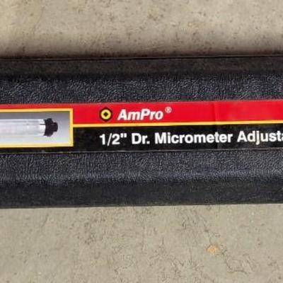 AmPro 1/2" Dr. Micrometer Adjustable Torque Wrench (10-150 Ft. Lbs.)