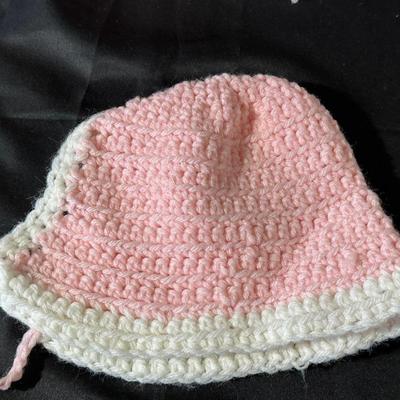 Vintage Handmade Pink & Cream Crochet