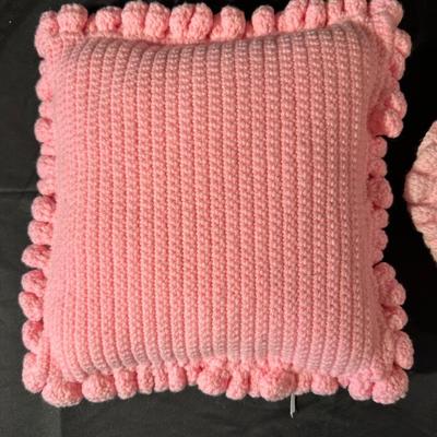Vintage Handmade Pink & Cream Crochet