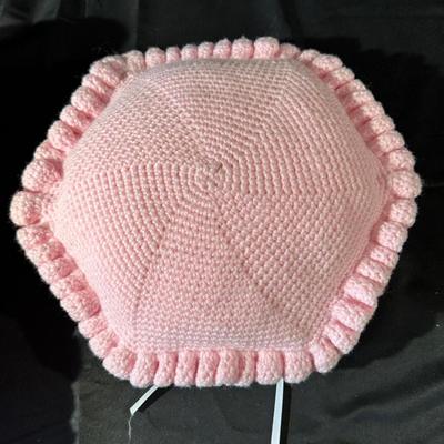 Vintage Handmade Pink & Cream Crochet