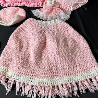 Vintage Handmade Pink & Cream Crochet