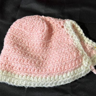 Vintage Handmade Pink & Cream Crochet