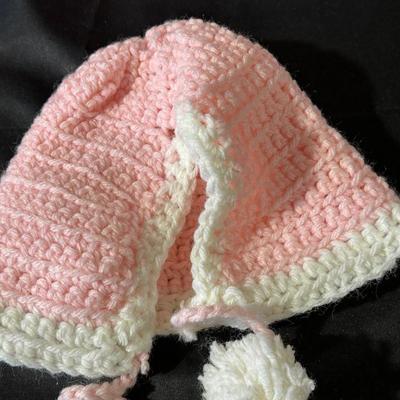 Vintage Handmade Pink & Cream Crochet