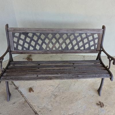 Wood & Iron Lawn Bench