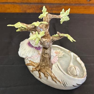 Dresden Woman & Swan Figurine