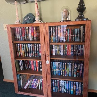 Cabinet and book collection 