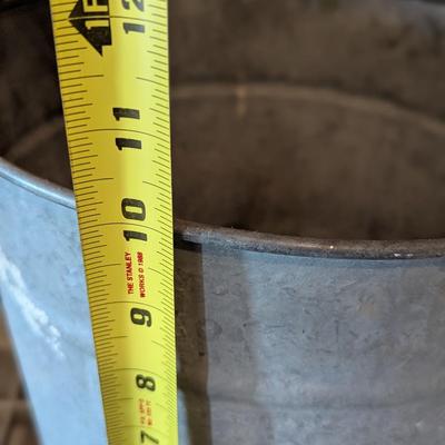 Primitive Heavy Galvanized Metal Bucket