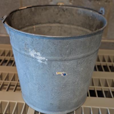 Primitive Heavy Galvanized Metal Bucket