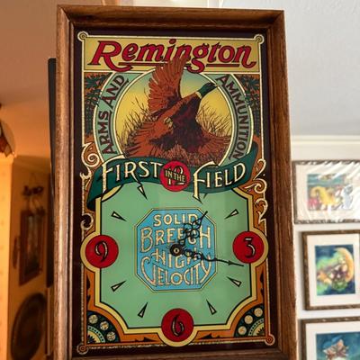 Remington "Arms and Ammunition" Glass Wall Clock