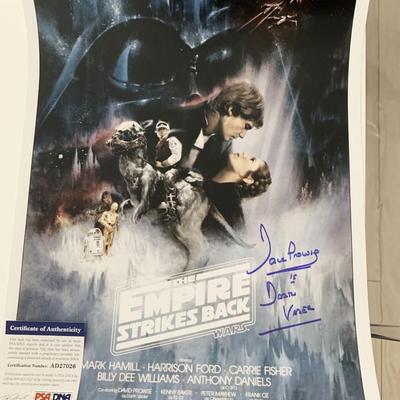 Start Wars The Empire Strikes Back David Prowse signed movie poster - PSA/DNA