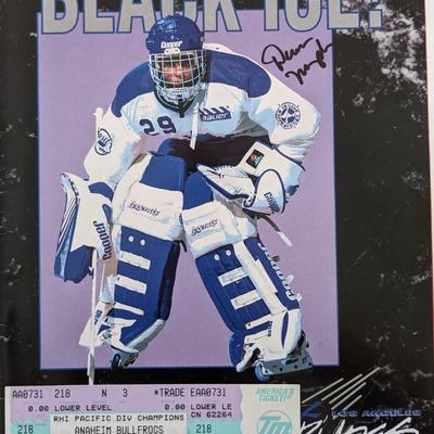 Black Ice Roller Hockey Signed Program and Game Ticket - 1995