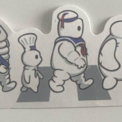 Michelin Man Pillsbury Doughboy "Abbey Road" inspired sticker