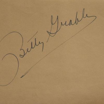 Betty Grable signature slip 