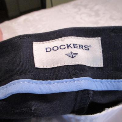 Men's navy blue Dockers brushed cotton pants