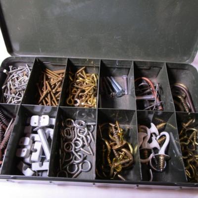 Hardware collection in divided metal case