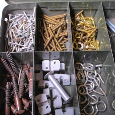 Hardware collection in divided metal case