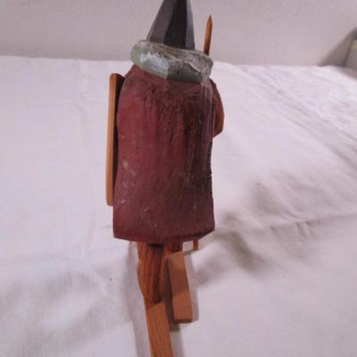 Hand-carved Viking skier