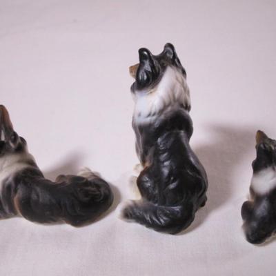 3 collies with bisque finish