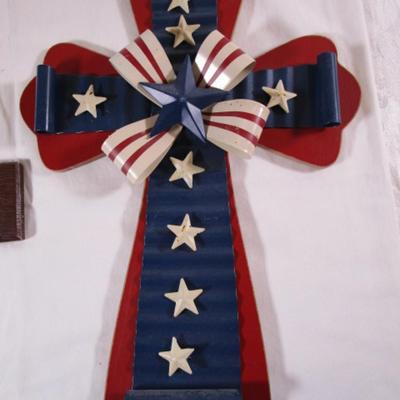 Flag cross; Red, White & Blue Cross