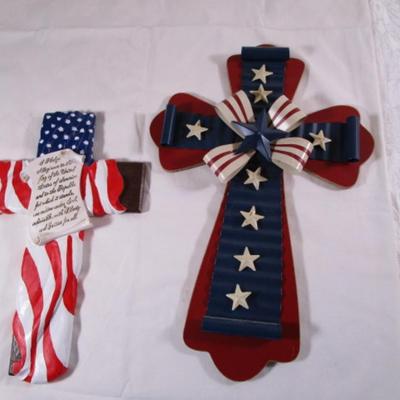 Flag cross; Red, White & Blue Cross