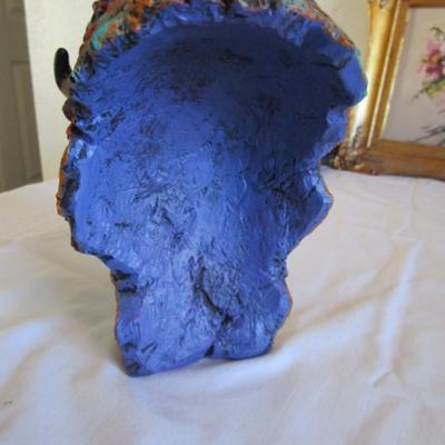 Multicolored Bison bust figurine
