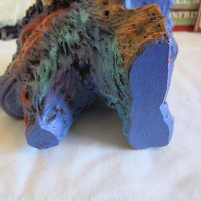 Multicolored Bison bust figurine