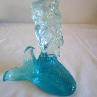 Blue clear aqua Mermaid acrylic figurine